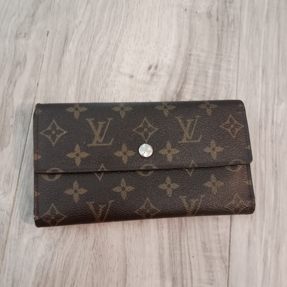 Louis Vuitton Monogram Portefeiulle Sarah LongBifold Wallet Brown Women's - Picture 1 of 11